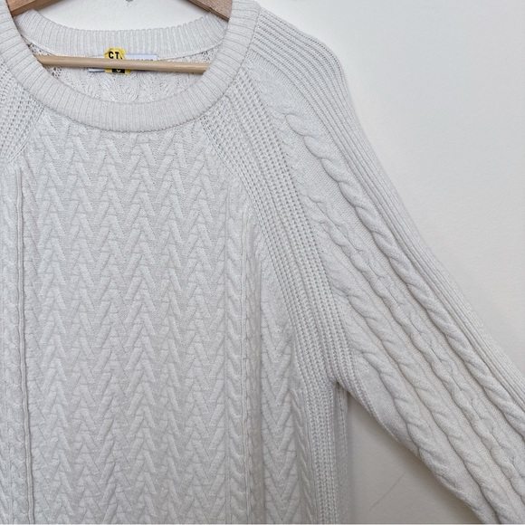 Zara Womens Small Cable Crew Neck Cable Dress CN Ivory Color - Picture 4 of 10